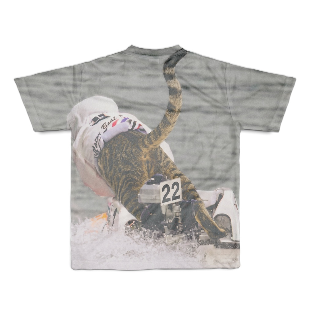 新作】激走!モンキーターンを決める猫Tシャツ(競艇 / ドラヘル)