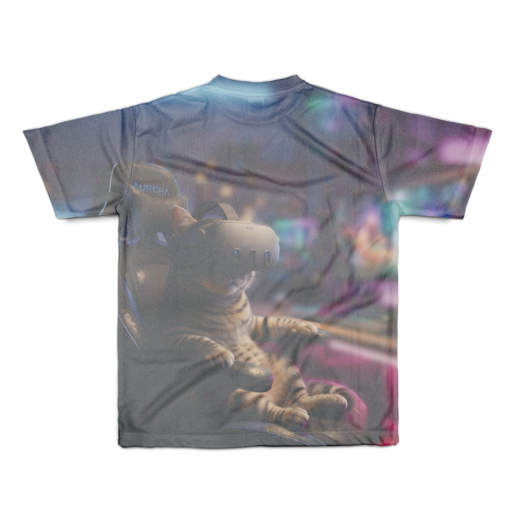 【Meow Quest】ゲーミングキャット・グラフィックTシャツ