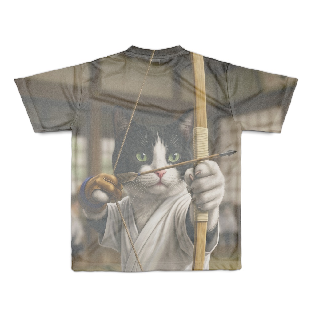 【フルグラフィックTシャツ】弓道猫の極み