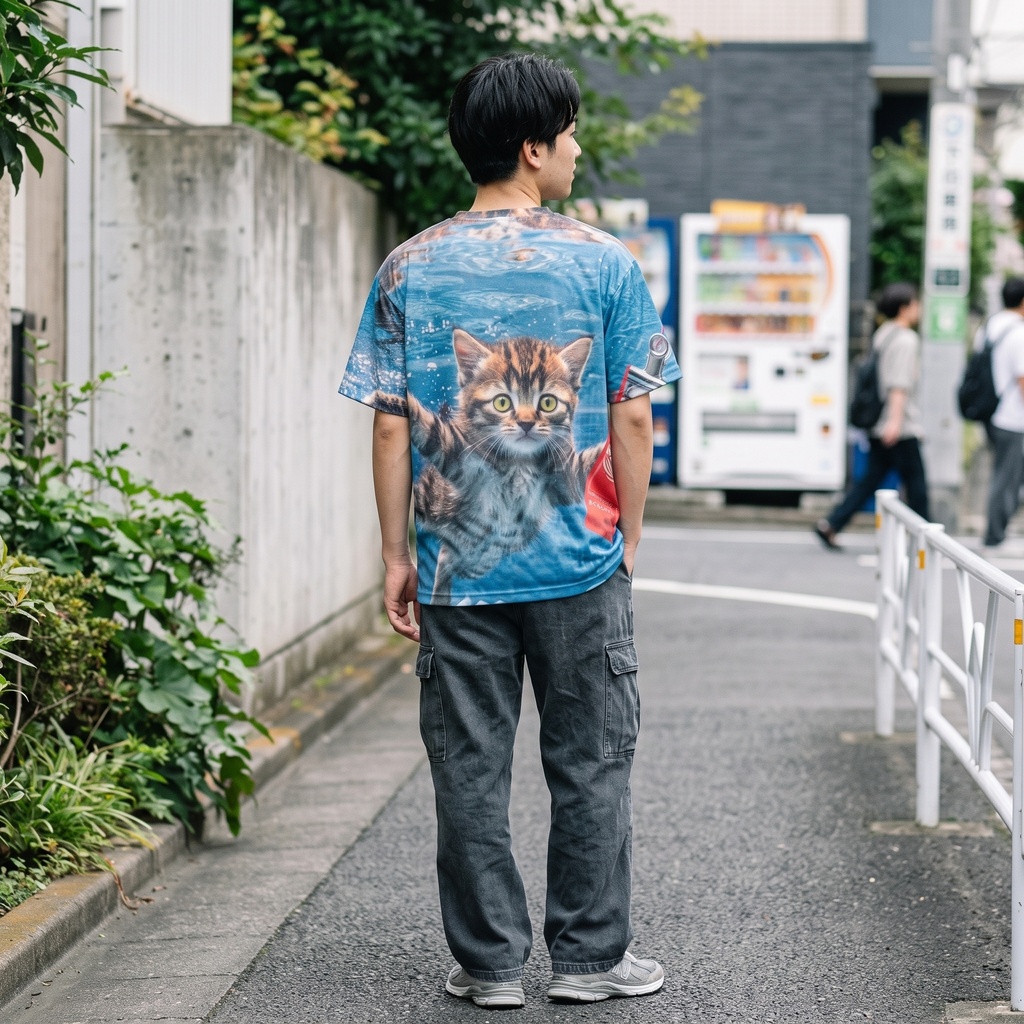にるばーにゃ 【Never mind】フルグラフィックTシャツ