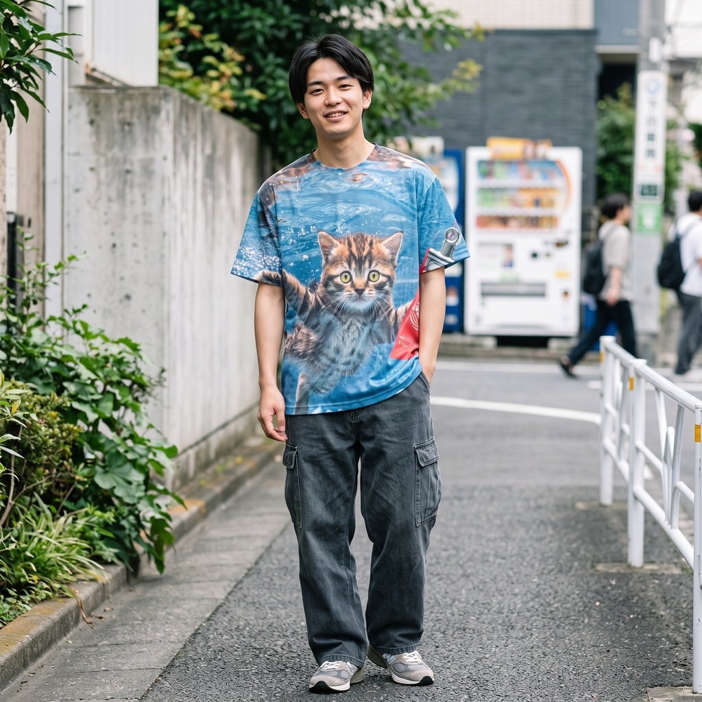 にるばーにゃ 【Never mind】フルグラフィックTシャツ