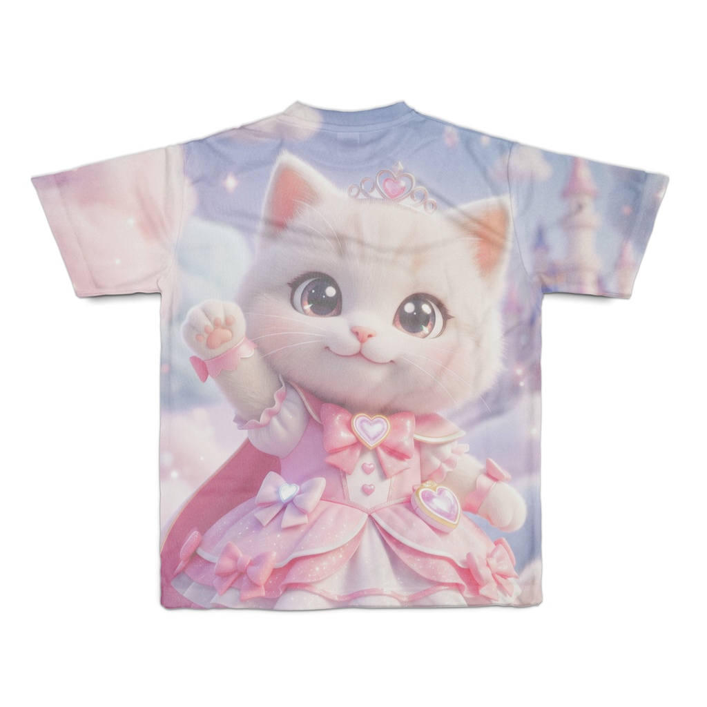 両面フルグラフィックTシャツ キュアニャンコ赤/ピンク