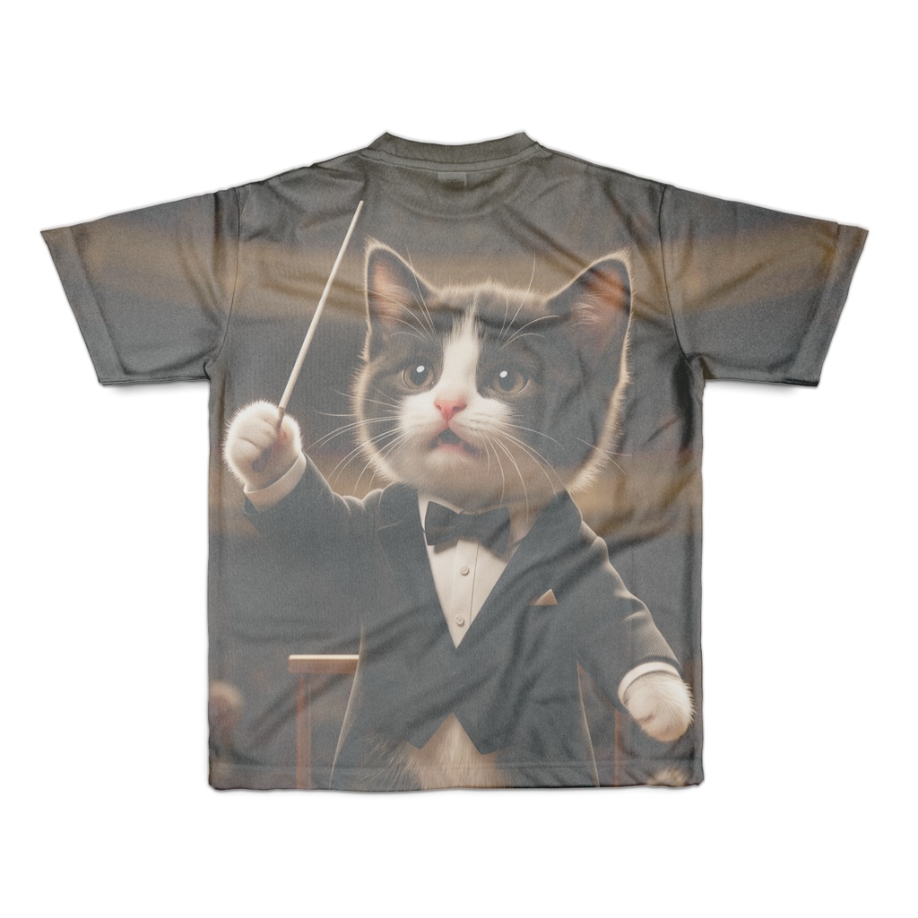 子猫のオーケストラ 〜Cat Orchestra〜 フルグラフィックTシャツ(指揮者 / バイオリン)