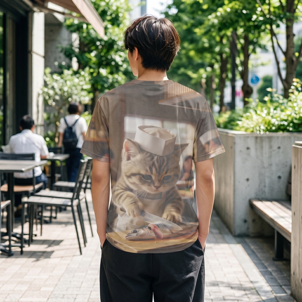 極上にゃんこ寿司 フルグラフィックTシャツ【表裏ストーリー仕立て】