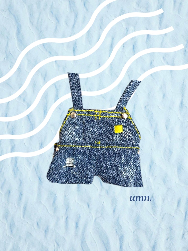 デニムダメージサロペット