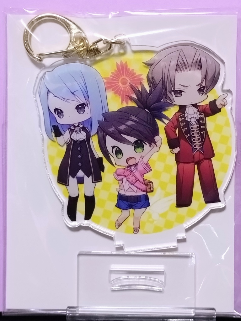 □匿名配送□ 逆転検事 御剣+美雲+冥 アクリルスタンドキーホルダー 70mm×70mm