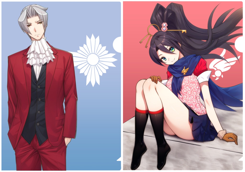 □匿名配送□ 逆転検事 A5サイズ クリアファイルセット 御剣＆美雲