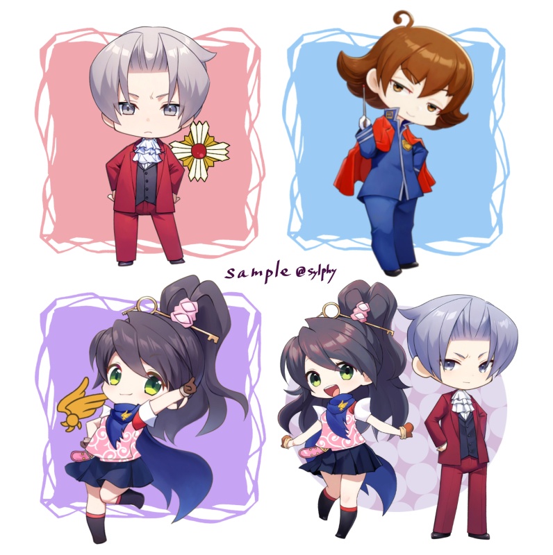 □匿名配送□ 逆転裁判 逆転検事 アクリルキーホルダー 御剣/美雲/弓彦/御剣+美雲 4種類