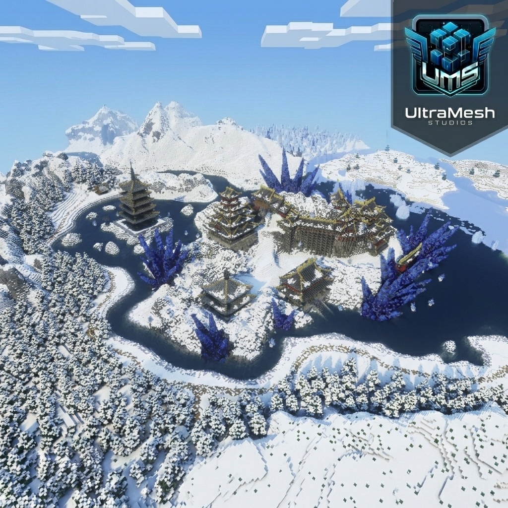 【Minecraft配布】UltraMesh Studios独占配信：和風城・ 氷