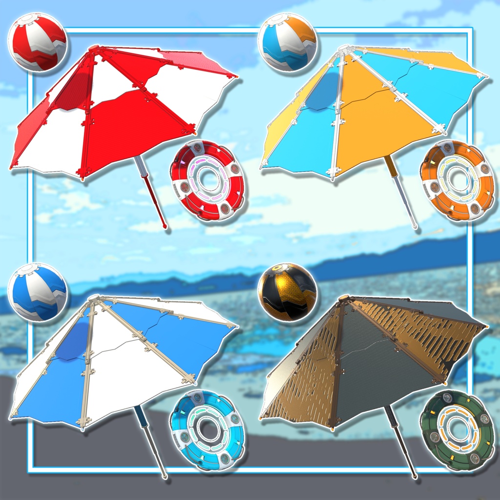 【3Dモデル】ビーチサイドメカ ギミック付き