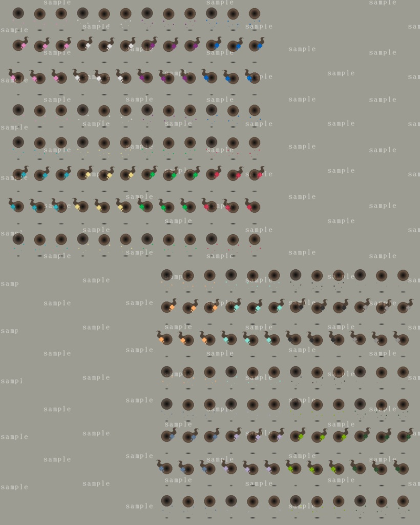 【歩行グラフィック】花飾りのついた霊魂