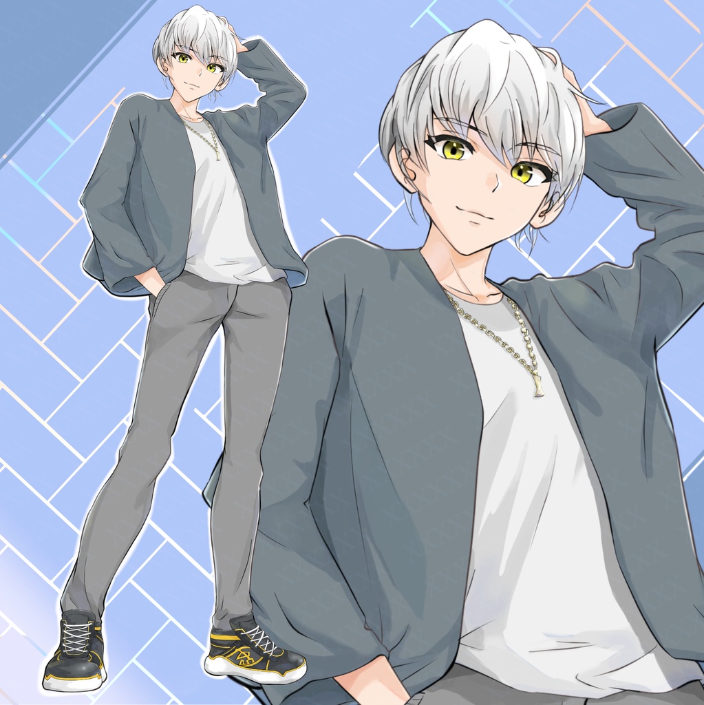 私服男子立ち絵【表情差分6種＋通常の計7種】