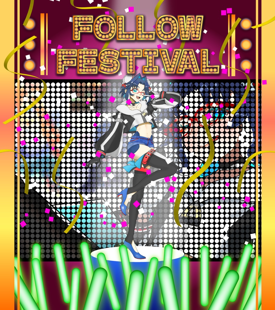 【無料配布】ライブ風Vtuberフォロー祭り素材