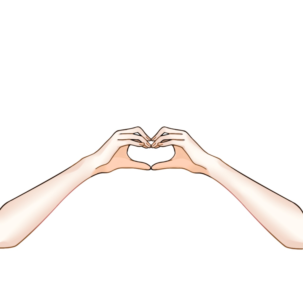 【無料配布】手ハート素材