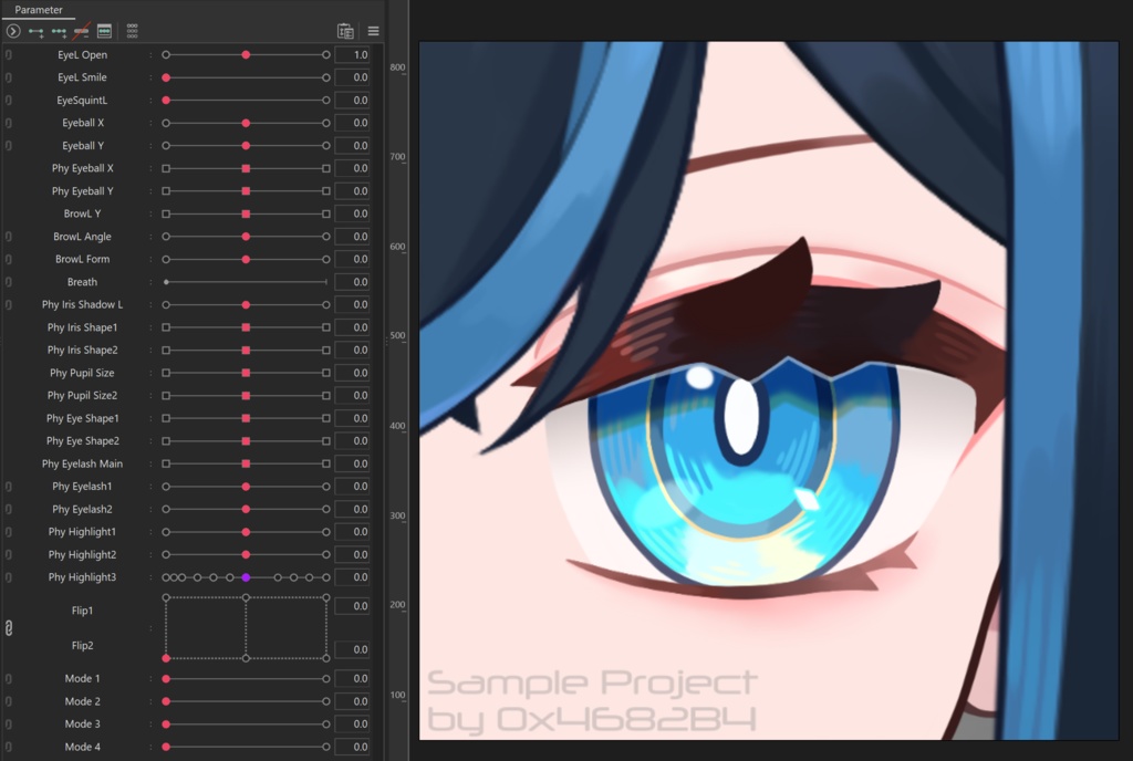 【Live2D Example】Eye physics