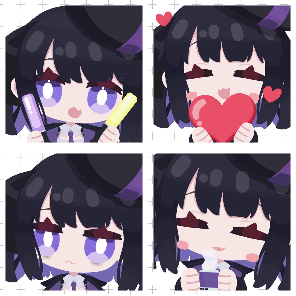 【Live2D】Mk.1 Chibi Model Type-H2 + 50 Animated Emotes Set