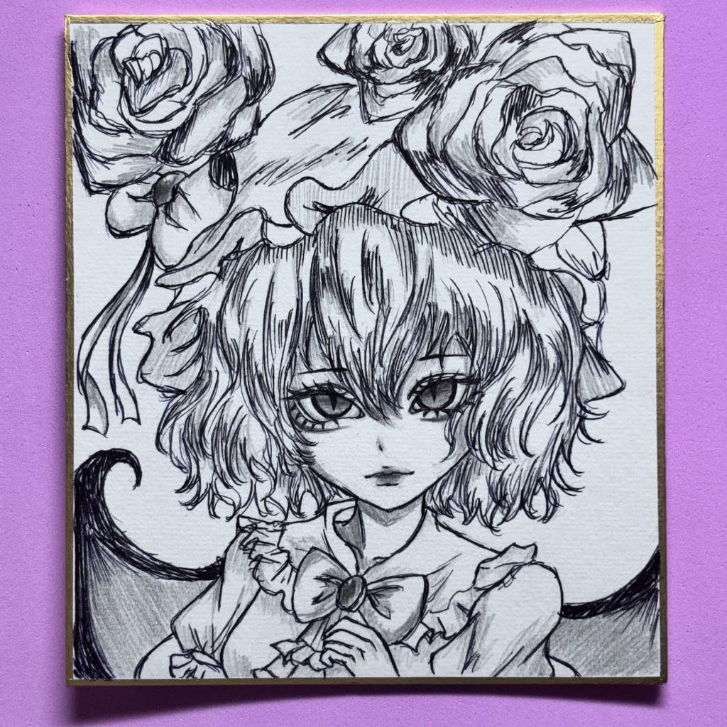 手描き色紙 レミリア・スカーレット