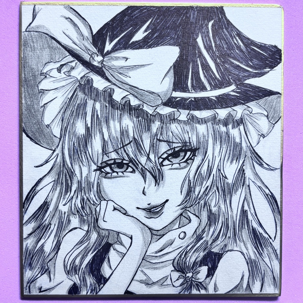 手描き色紙 霧雨魔理沙