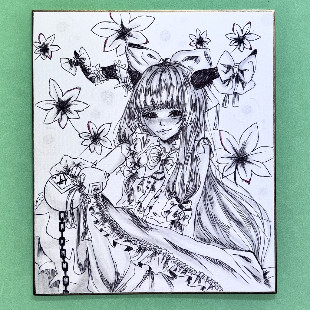 手描き色紙 伊吹萃香