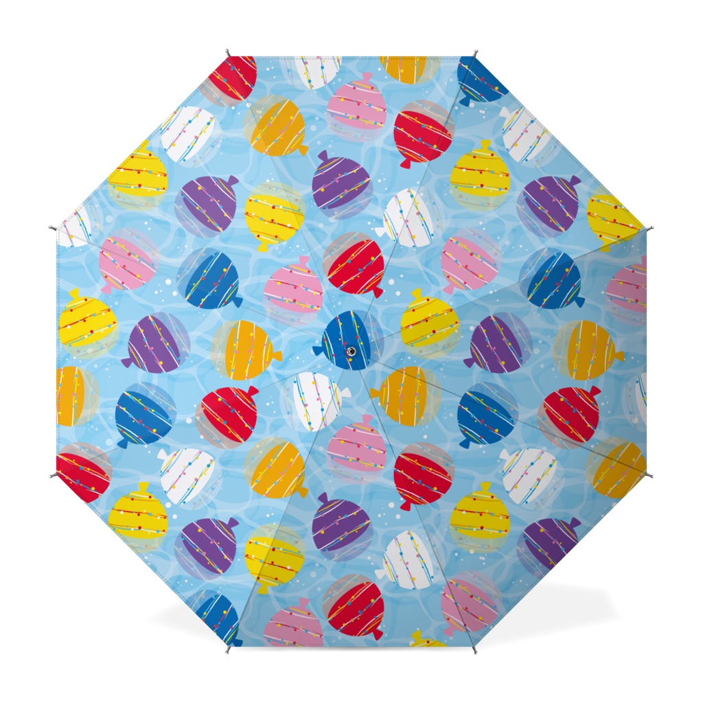 水風船の傘 水面