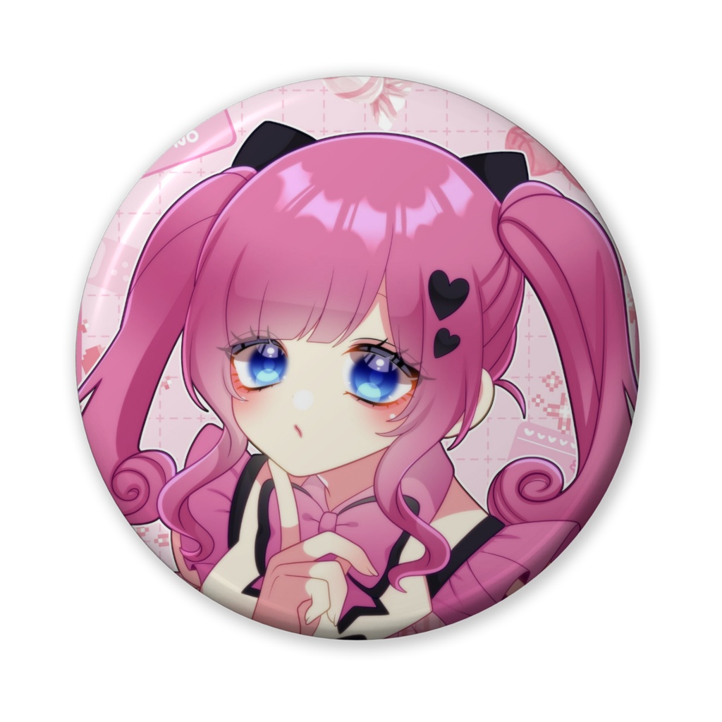 ピンクかわいい缶バッジ