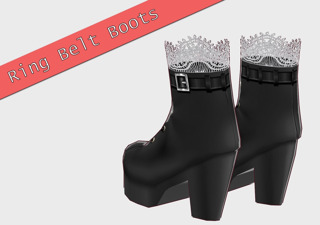 【VRoid】リングベルトブーツ
