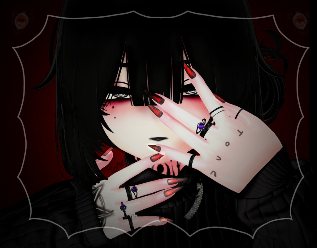 赤い爪 【 Selestia red nail】 【VRChat想定】