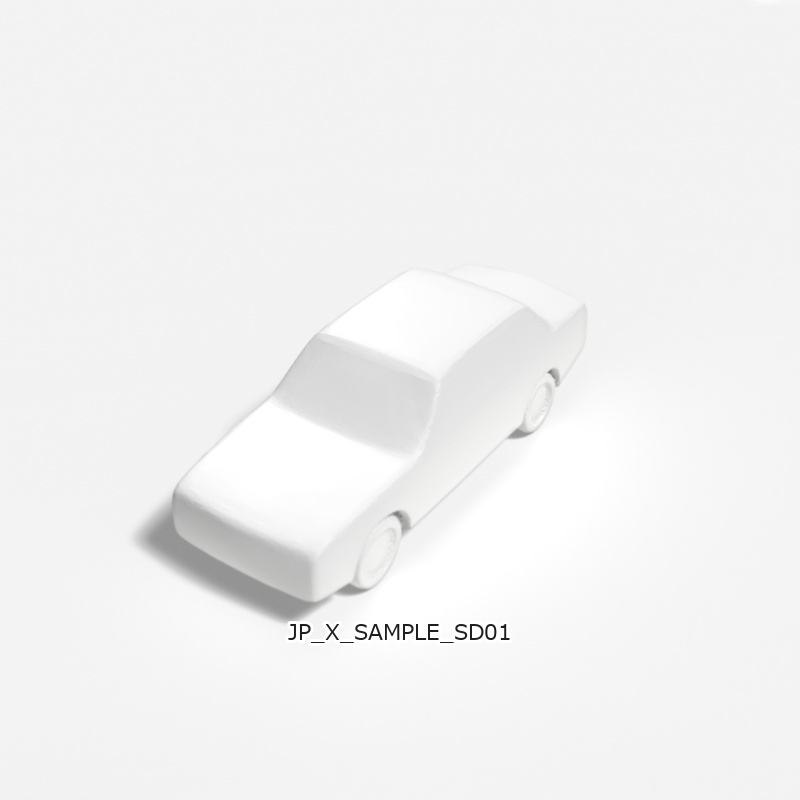 【無料サンプル】建築模型用 添景3Dデータ：セダン型車両（出力テスト用） [Free Sample] 3D Staffage Data for Architectural Scale Models: Sedan Car (Output Test)