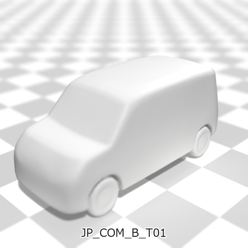 建築模型用 添景3Dデータ:コンパクトカー3台セット(Pack 01) 3D Staffage Data for Architectural Scale Models: Compact Cars 3-Piece Set (Pack 01)