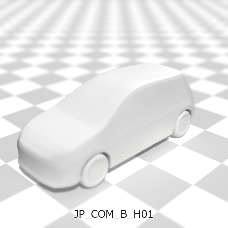 建築模型用 添景3Dデータ:コンパクトカー3台セット(Pack 01) 3D Staffage Data for Architectural Scale Models: Compact Cars 3-Piece Set (Pack 01)