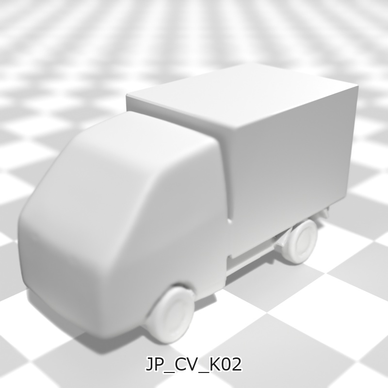 建築模型用 添景3Dデータ:軽商用車3台セット(Pack 01) 3D Staffage Data for Architectural Scale Models: Light Commercial Vehicles 3-Piece Set (Pack 01)
