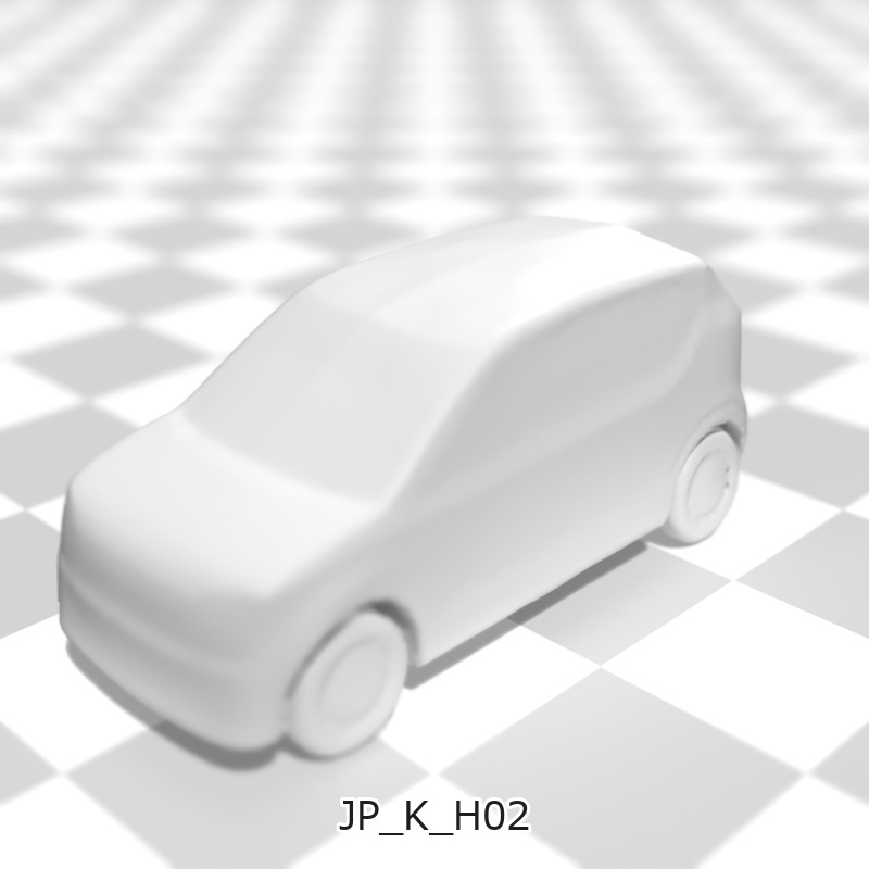 建築模型用 添景3Dデータ:軽自動車3台セット(Pack 01) 3D Staffage Data for Architectural Scale Models: Kei Cars 3-Piece Set (Pack 01)