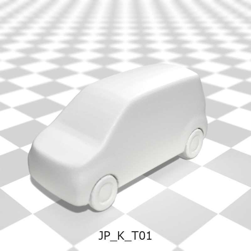 建築模型用 添景3Dデータ:軽自動車3台セット(Pack 01) 3D Staffage Data for Architectural Scale Models: Kei Cars 3-Piece Set (Pack 01)