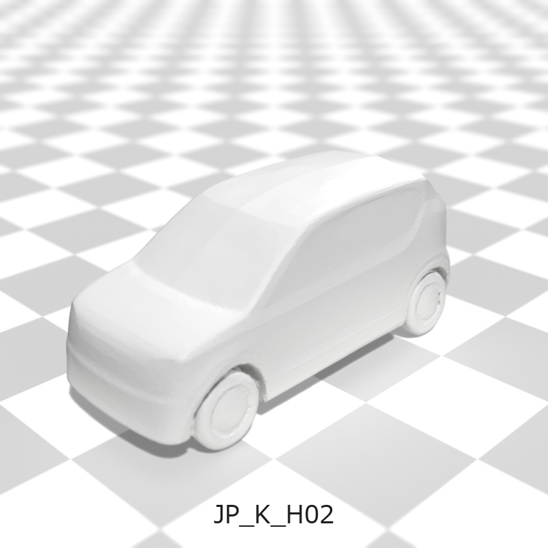 建築模型用 添景3Dデータ:軽自動車3台セット(Pack 01) 3D Staffage Data for Architectural Scale Models: Kei Cars 3-Piece Set (Pack 01)