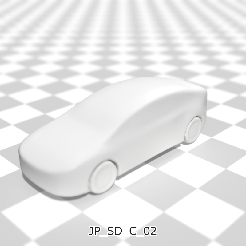 建築模型用 添景3Dデータ:セダン3台セット(Pack 01) 3D Staffage Data for Architectural Scale Models: Sedan Cars 3-Piece Set (Pack 01)