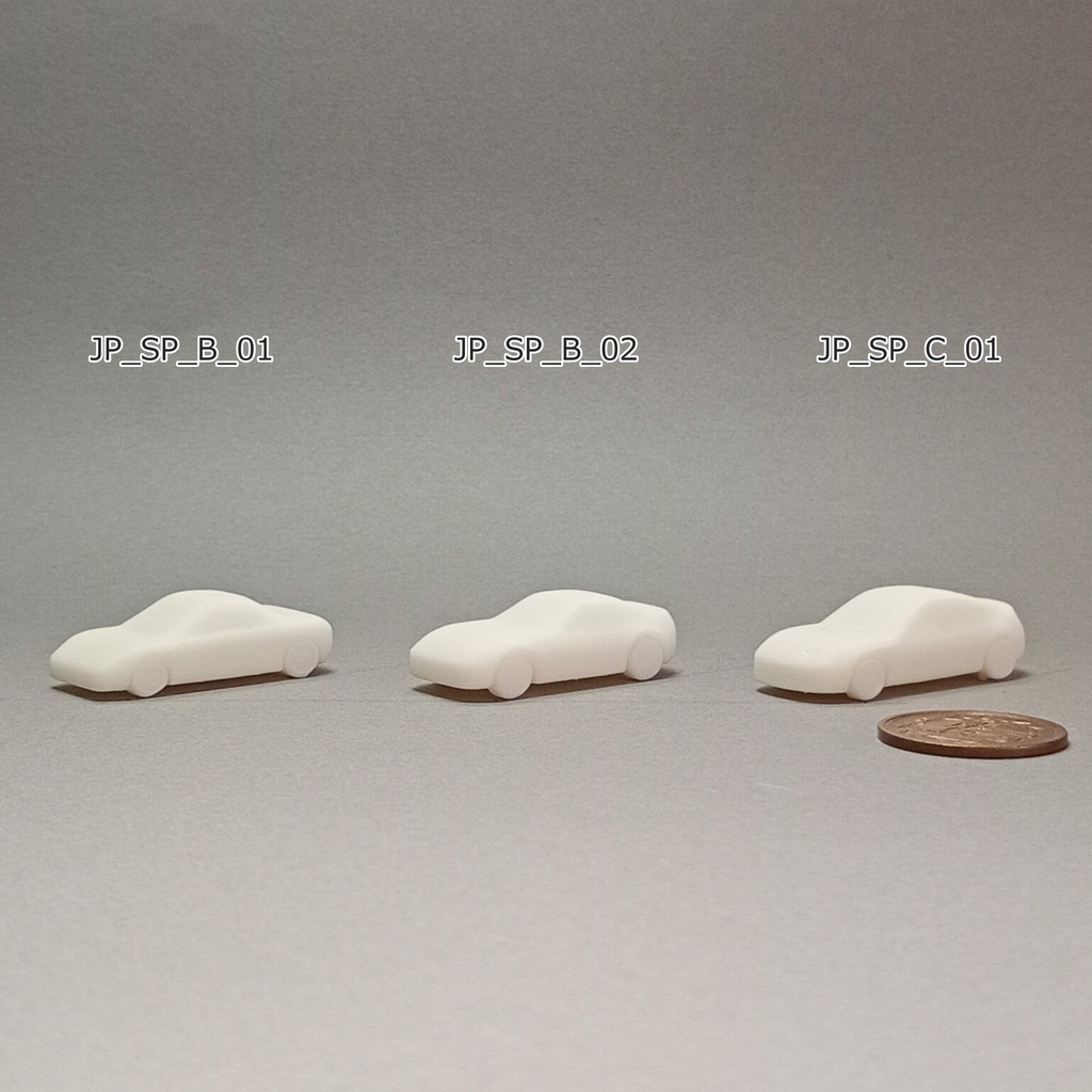 建築模型用 添景3Dデータ：スポーツカー3台セット（Pack 01） 3D Staffage Data for Architectural Scale Models: Sports Cars 3-Piece Set (Pack 01)