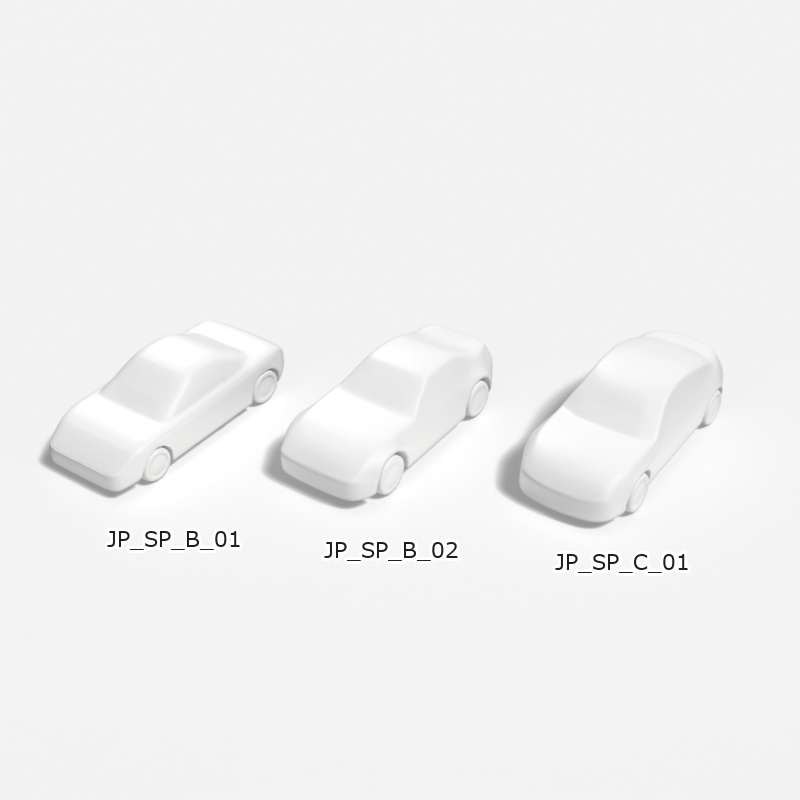 建築模型用 添景3Dデータ：スポーツカー3台セット（Pack 01） 3D Staffage Data for Architectural Scale Models: Sports Cars 3-Piece Set (Pack 01)