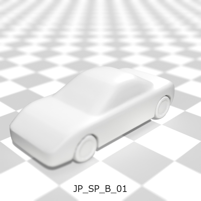 建築模型用 添景3Dデータ:スポーツカー3台セット(Pack 01) 3D Staffage Data for Architectural Scale Models: Sports Cars 3-Piece Set (Pack 01)