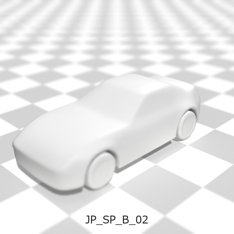 建築模型用 添景3Dデータ:スポーツカー3台セット(Pack 01) 3D Staffage Data for Architectural Scale Models: Sports Cars 3-Piece Set (Pack 01)