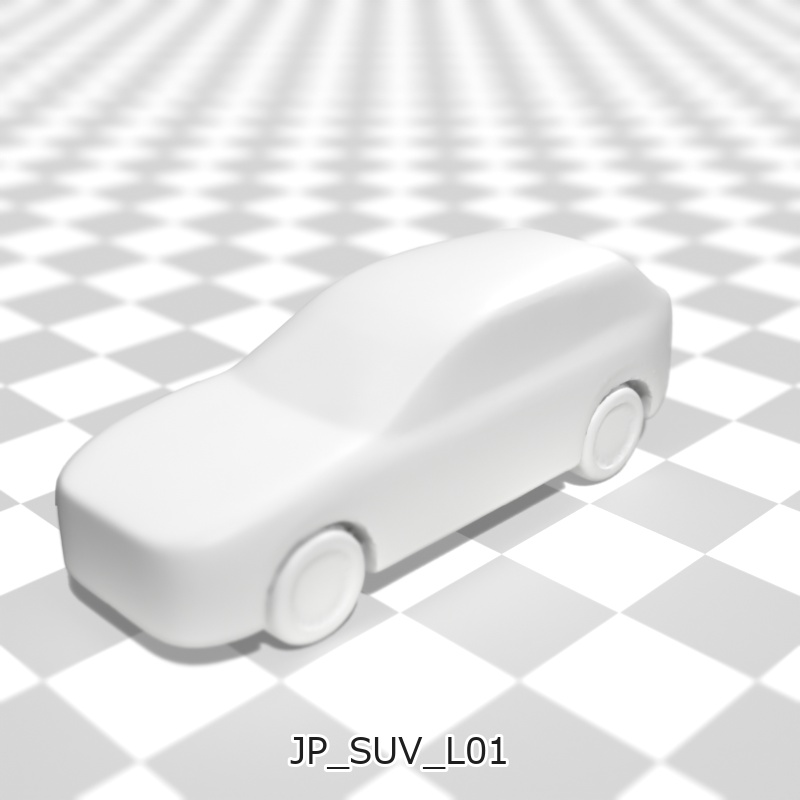 建築模型用 添景3Dデータ:都市型SUV3台セット(Pack 01) 3D Staffage Data for Architectural Scale Models: Urban SUVs 3-Piece Set (Pack 01)