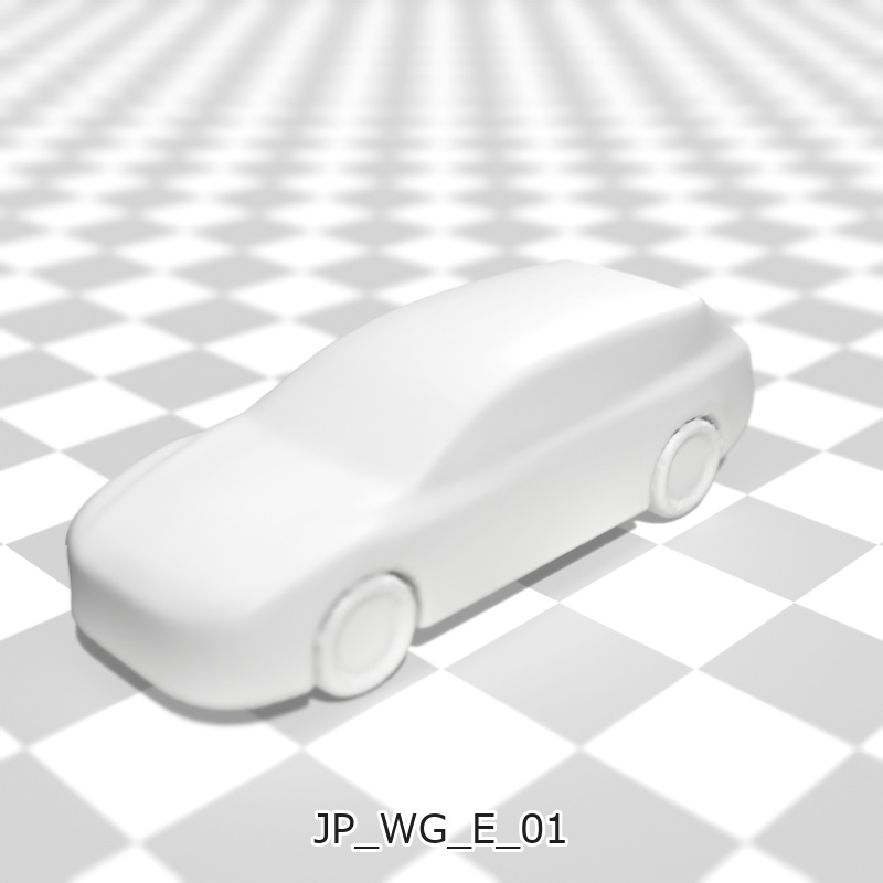 建築模型用 添景3Dデータ:ステーションワゴン3台セット(Pack 01) 3D Staffage Data for Architectural Scale Models: Station Wagons 3-Piece Set (Pack 01)