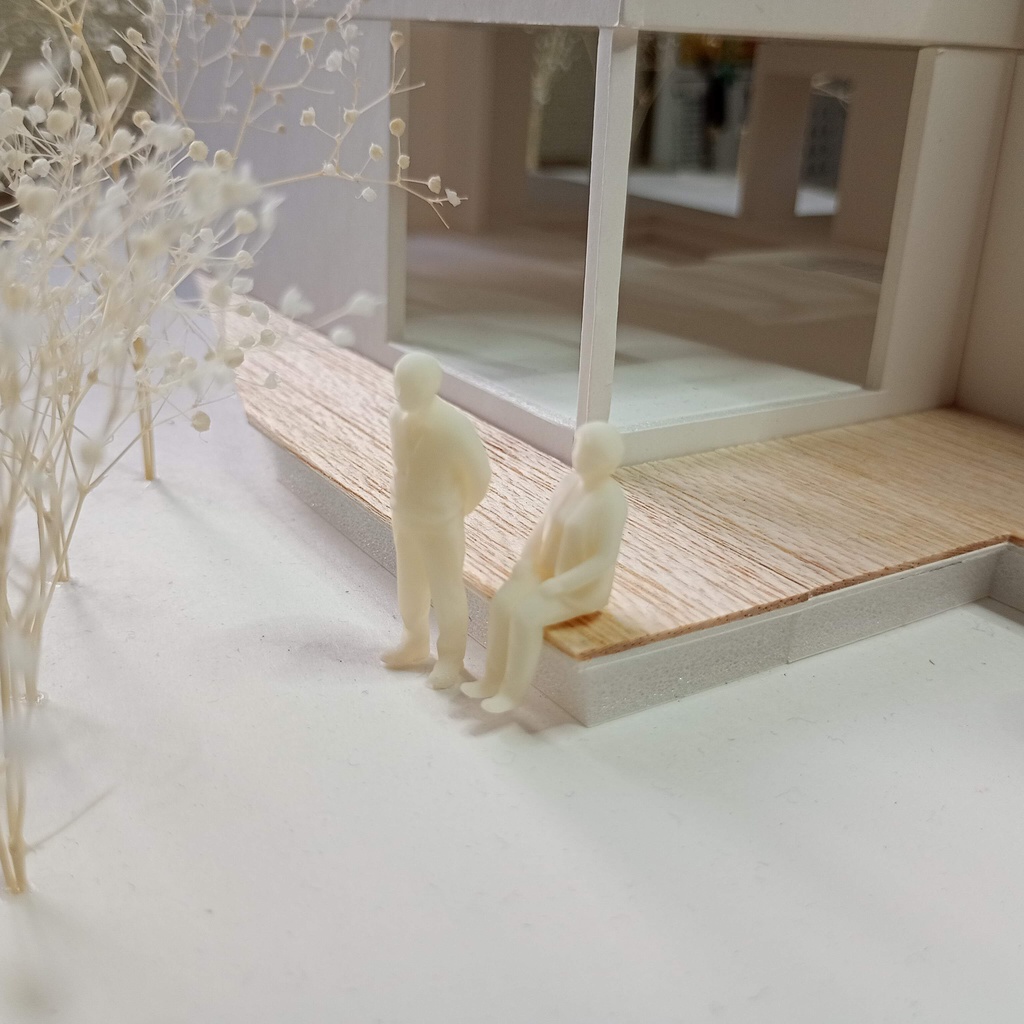 建築模型用 添景3Dデータ(1/50):高齢男性A(5ポーズセット)1/50 Scale 3D Staffage Data for Architectural Scale Models: Elderly Man A (Set of 5 Poses)