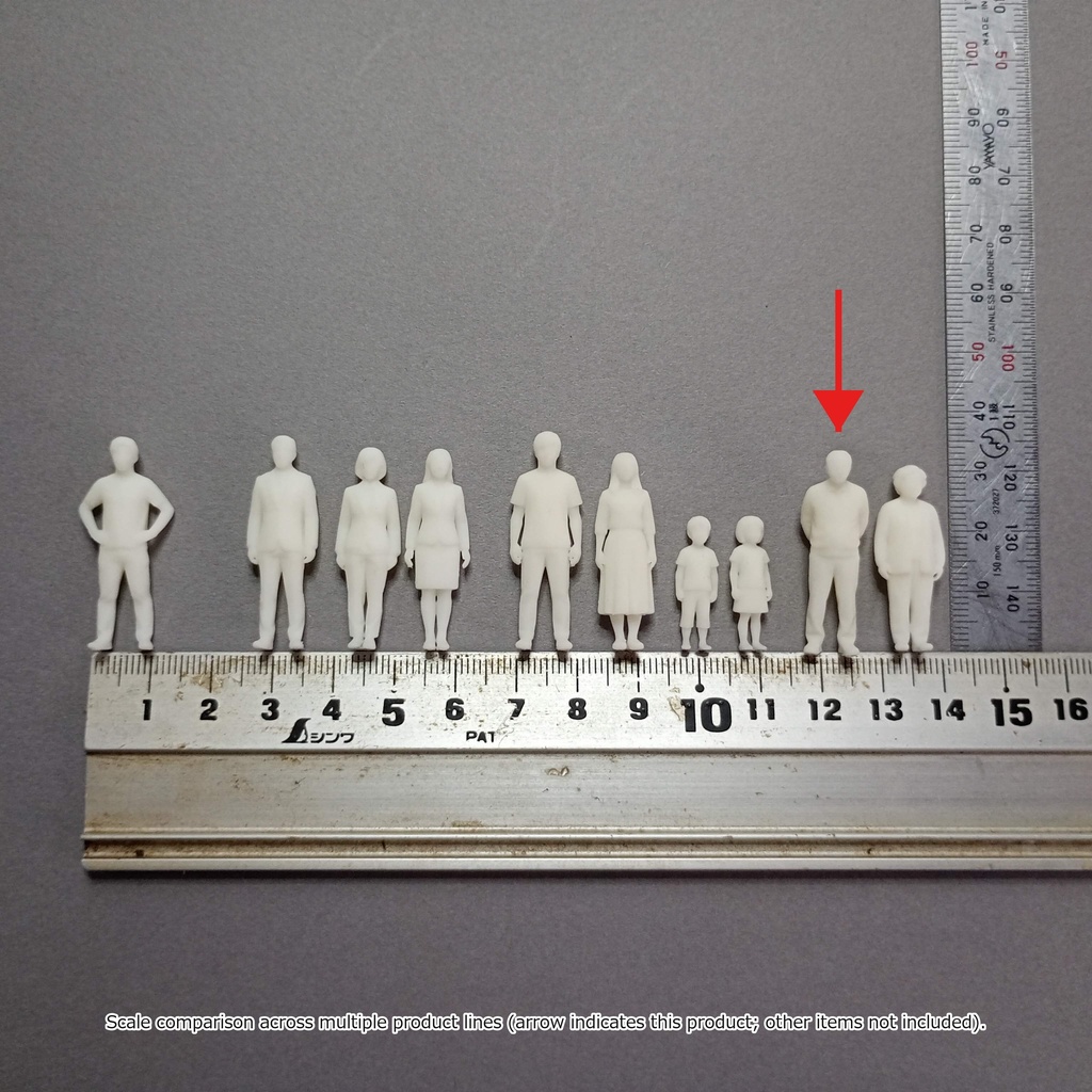 建築模型用 添景3Dデータ(1/50):高齢男性A(5ポーズセット)1/50 Scale 3D Staffage Data for Architectural Scale Models: Elderly Man A (Set of 5 Poses)