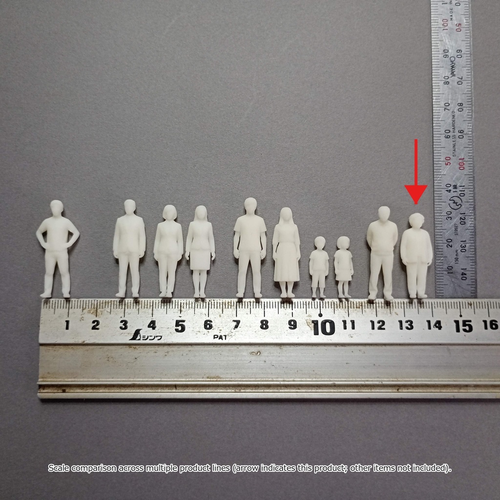建築模型用 添景3Dデータ(1/50):高齢女性A(5ポーズセット)1/50 Scale 3D Staffage Data for Architectural Scale Models: Elderly Woman A (Set of 5 Poses)