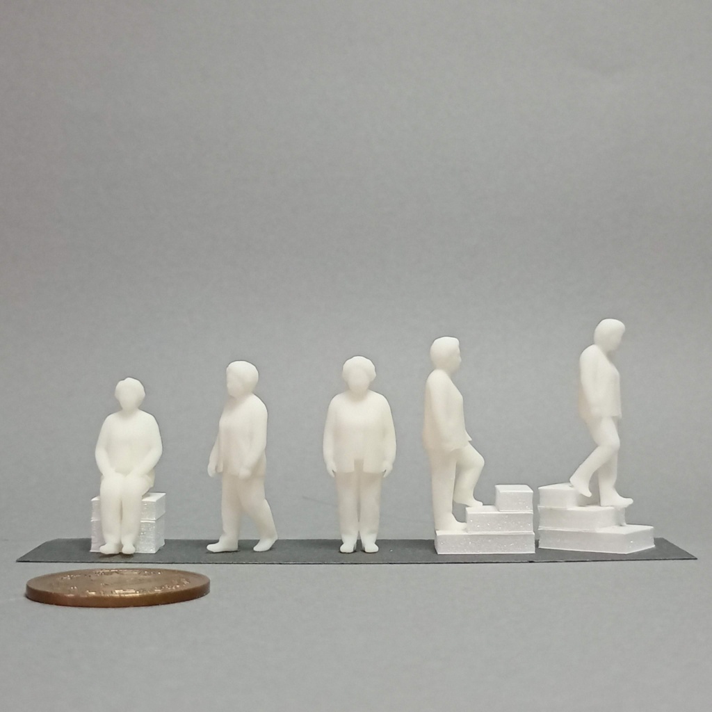 建築模型用 添景3Dデータ(1/50):高齢女性A(5ポーズセット)1/50 Scale 3D Staffage Data for Architectural Scale Models: Elderly Woman A (Set of 5 Poses)