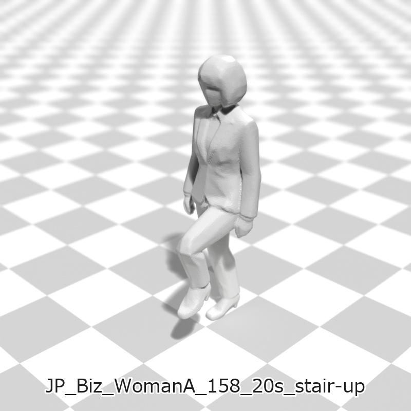 建築模型用 添景3Dデータ(1/50):ビジネスウーマンA(5ポーズセット) 1/50 Scale 3D Staffage Data for Architectural Scale Models: Businesswoman A (Set of 5 Poses)
