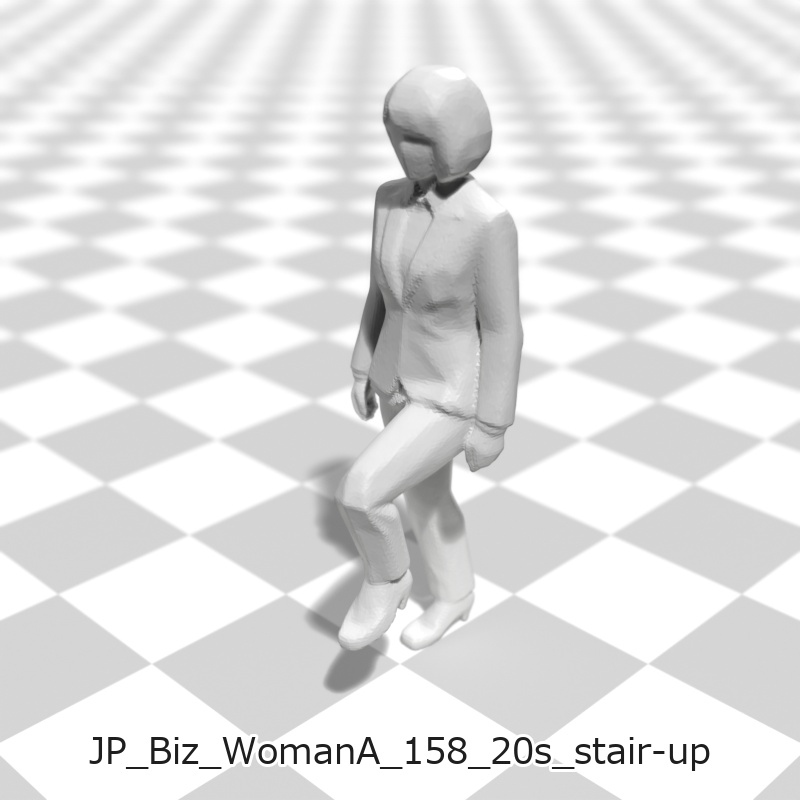 建築模型用 添景3Dデータ(1/50):ビジネスウーマンA(5ポーズセット) 1/50 Scale 3D Staffage Data for Architectural Scale Models: Businesswoman A (Set of 5 Poses)