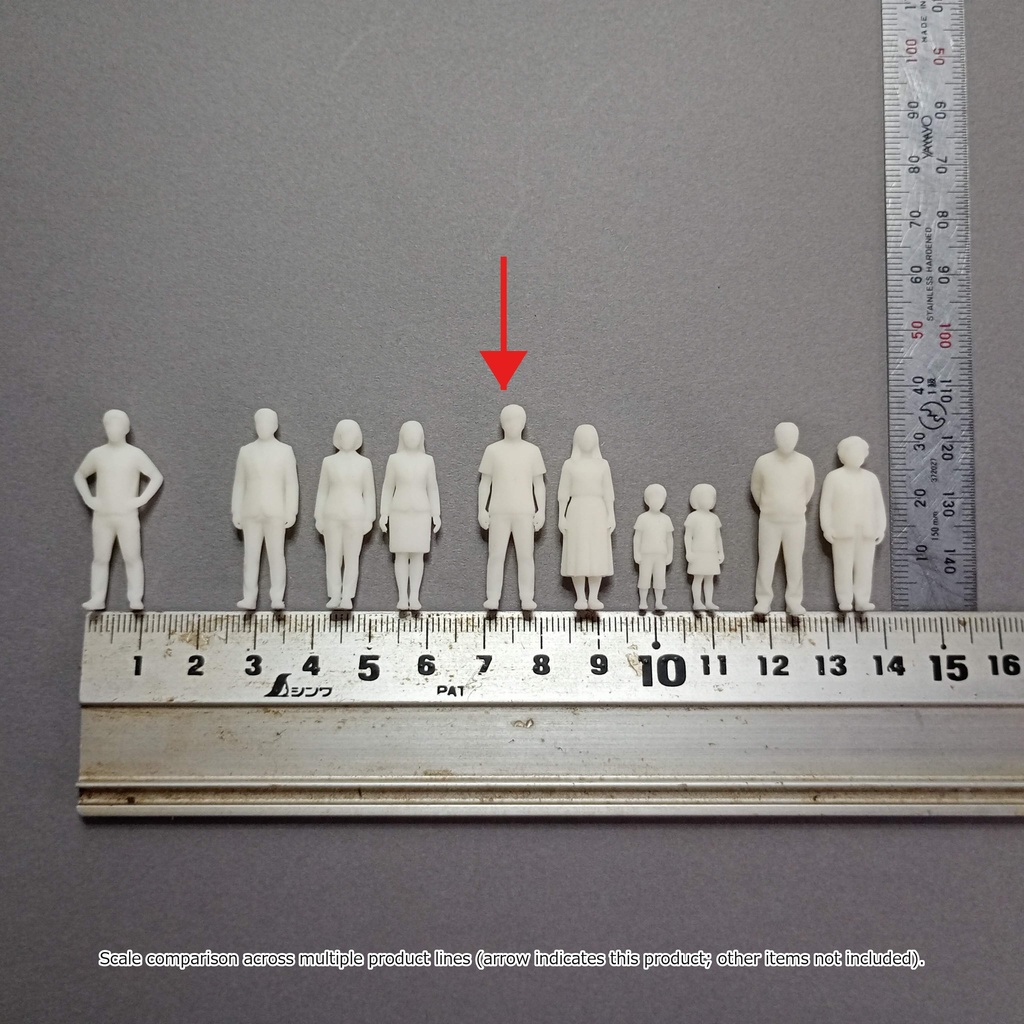 建築模型用 添景3Dデータ(1/50):カジュアル男性A(5ポーズセット) 1/50 Scale 3D Staffage Data for Architectural Scale Models: Casual Man A (Set of 5 Poses)
