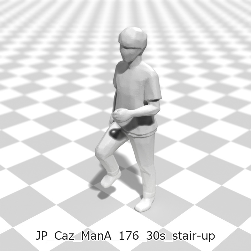 建築模型用 添景3Dデータ(1/50):カジュアル男性A(5ポーズセット) 1/50 Scale 3D Staffage Data for Architectural Scale Models: Casual Man A (Set of 5 Poses)