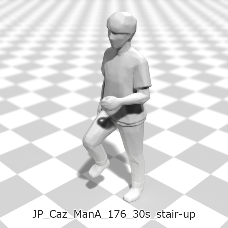 建築模型用 添景3Dデータ(1/50):カジュアル男性A(5ポーズセット) 1/50 Scale 3D Staffage Data for Architectural Scale Models: Casual Man A (Set of 5 Poses)